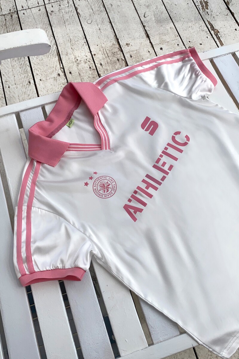 SINOON시눈]SPORTY TRACK HALF SLEEVE SHIRTS (BABY PINK)